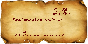 Stefanovics Noémi névjegykártya